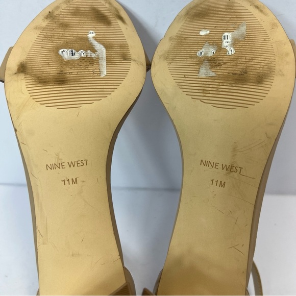 NINE WEST Pruce Ankle Strap Block Heel Sandals Size 11M Womens Natural Tan - Picture 7 of 7